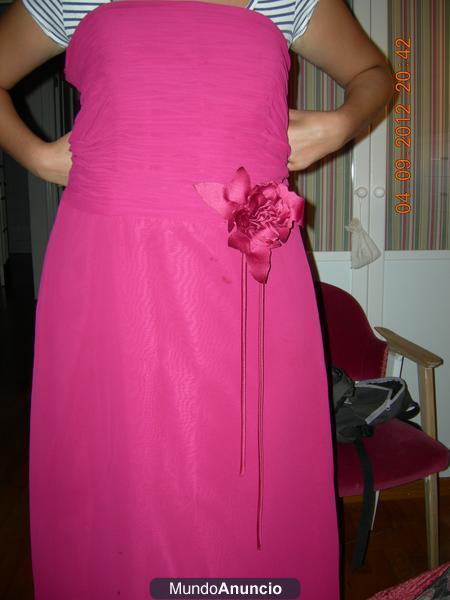 vestido de novia color fucsia para chicas rellitas