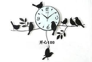 Estilo de pastoral, de doble cara reloj de pared reloj de Hierro Hierro reloj tapices de pared de los animales