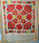 Manton de Manila Antiguo de seda bordado a mano en perfecto estado - mejor precio | unprecio.es