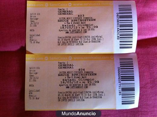 Entradas Bruce Springsteen