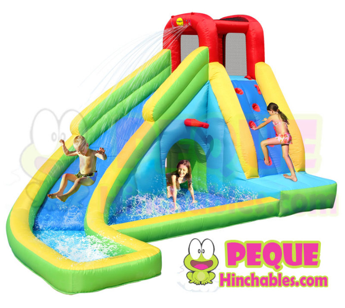 Castillo Hinchable Acuático pequeño 14m2 mini con agua o sin agua happy hop 9027