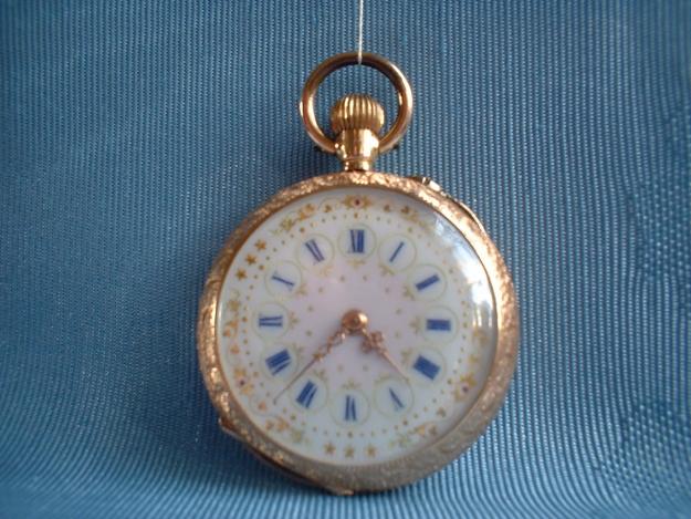 Antiguo Suizo reloj de señora de bolsillo en oro
