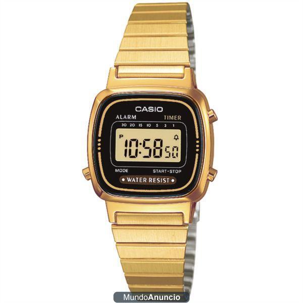 RELOJ DIGITAL CASIO DORADO ESTILO RETRO LA670WGA-1DF