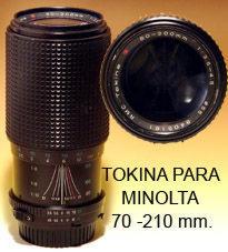 Zoom Tokina para Minolta 80-200 mm.