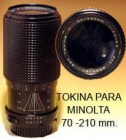 Zoom Tokina para Minolta 80-200 mm. - mejor precio | unprecio.es