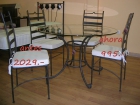 Composición en forja: mesa circular y sillas - mejor precio | unprecio.es
