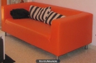 SOFA POLIPIEL NARANJA SEMINUEVO 1.80 METROS - mejor precio | unprecio.es