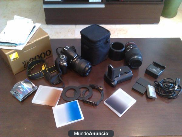 Completo kit reflex Nikon D3000 con 2 objetivos