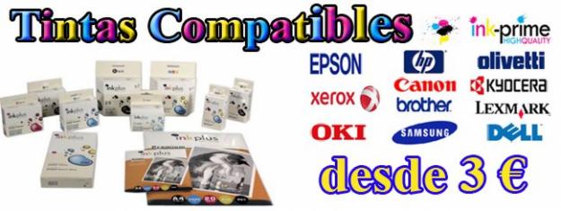 Distribuimos  tintas y toners compatibles desde 3 euros por toda Malaga