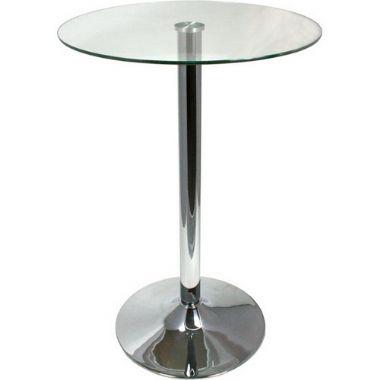 MESA ALTA DE DISEÑO MOD: BERNIE,CROMADA TAPA DE CRISTAL  147,90€