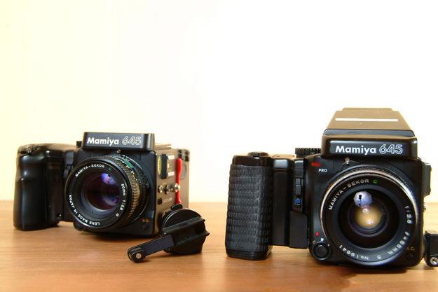 2 mamiya 645 con obietivos