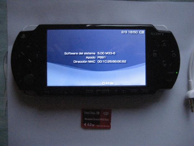 SONY PSP SLIM  NEGRA DESBLOQUEADA + 4GB de Memoria