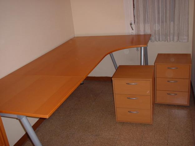 Mesa Ikea Galant en haya+extensión+cajonerasss