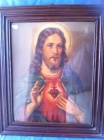 antiguedades - cuadro corazon jesus-túnica azul- 25€ - mejor precio | unprecio.es