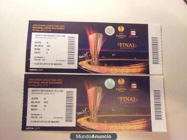 Entradas Final Europa League Bucarest Atletico de Madrid - Athletic Club de Bilbao