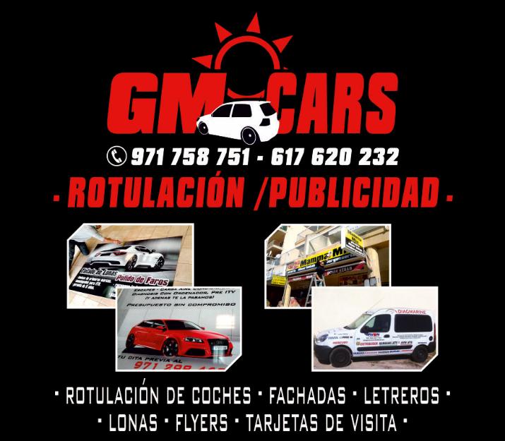GM Cars - Tintado de Lunas, Rotulación en coches, Pulido de Faros, Flyers, etc