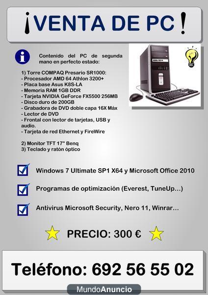 Venta de PC completo en Málaga