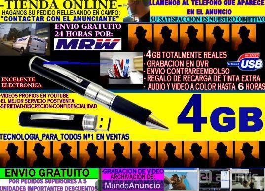 BOLIGRAFO ESPIA 4 GB SOMOS PROFESIONALES + REGALO