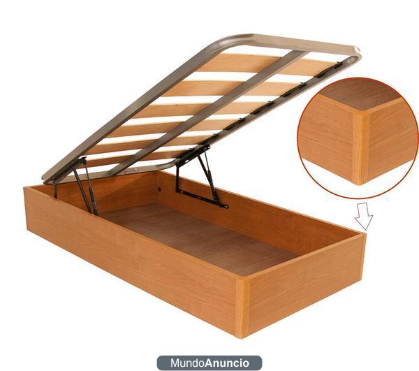 CANAPE ABATIBLE C180 MADERA 135*190 CM CEREZO CON TAPA LAMINA ANCHA