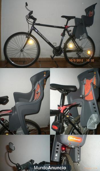 Vendo Bicicleta+Silla Portabebes con Espejo,Timbre,Luz 120 €
