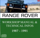 Land Rover Range Rover CLASSIC 1987 - 1991 WORKSHOP MANUAL - mejor precio | unprecio.es