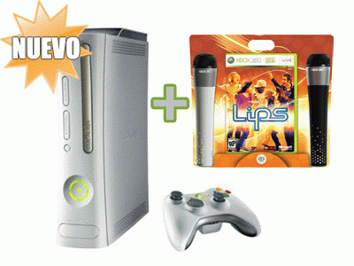Xbox360(60Gb)+jueg LIPS+ mando inalambrico+2 microfonos (NUEVA) En caja sin abrir