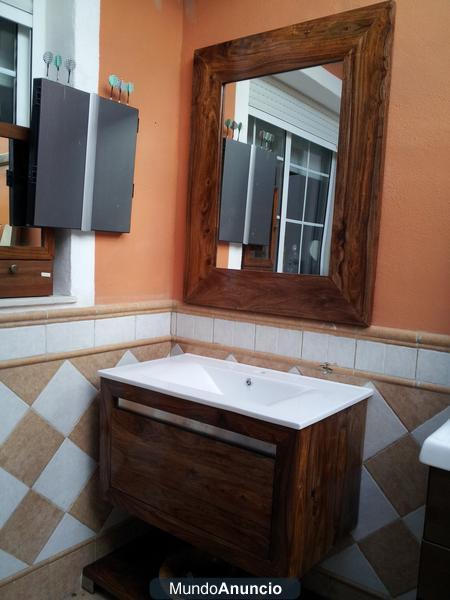 mueble de baño neoclasico de madera palisandro por cierre