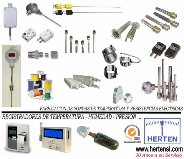 SONDAS DE TEMPERATURA TERMOPARES Y RESISTENCIAS ELECTRICAS . HERTEN S.L.