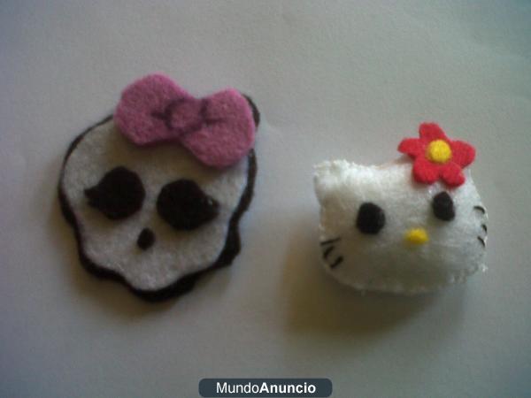 Broches de Fieltro y Pulseras con abalorios