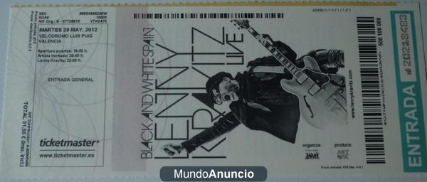 URGENTE!!vendo 2 entradas Lenny Kravitz Valencia