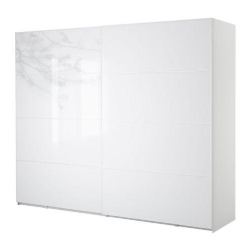 2 Puertas Correderas IKEA Pax Tonnes Vidrio-Blanco