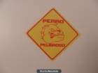 pegatina perro peligroso sticker adhesivo vinilo personalizado dog cristal puerta - mejor precio | unprecio.es