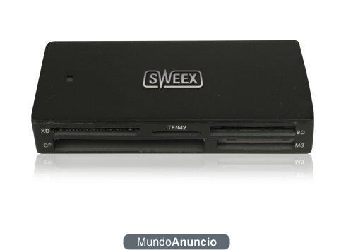 Sweex Multi Card Reader USB, USB 2.0, 1.2 m, 480 Mbit/s, Negro, Windows XP, Vista, MAC OSX