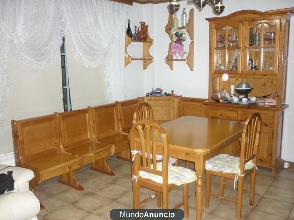 comedor completo. fabricado en madera maciza de pino