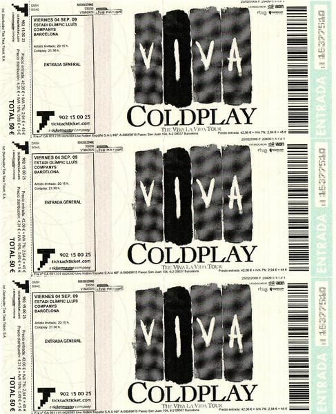 VENDO BOLI BIC AZUL + REGALO 3 ENTRADAS DE COLDPLAY PARA BCN