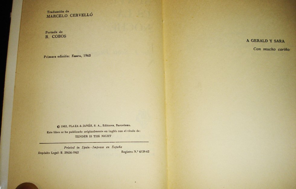 Suave en la Noche por f.scott fitzgerald