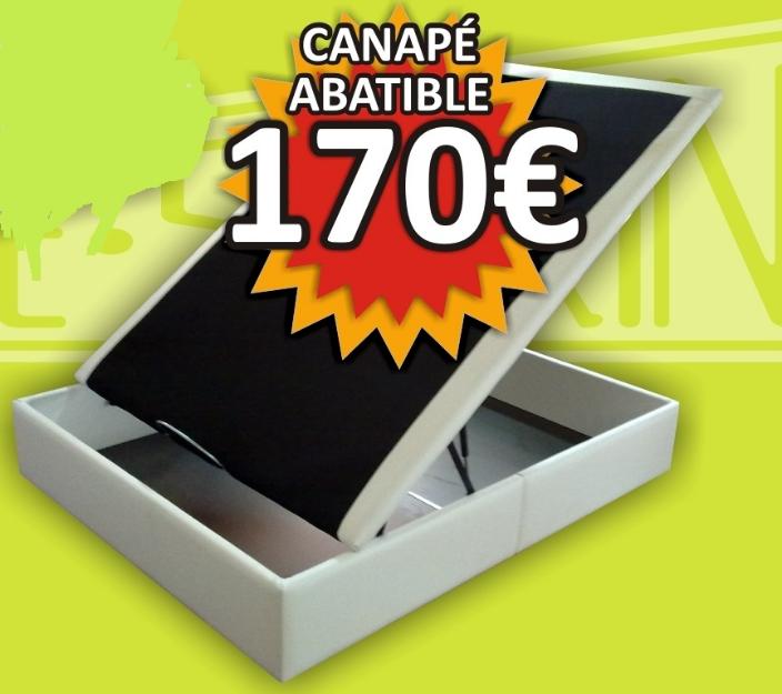 oferta de canape abatible barato de 90x190 tapizado en polipiel