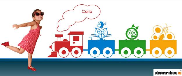 Tren Zoo 3B Vinilo decorativo infantil