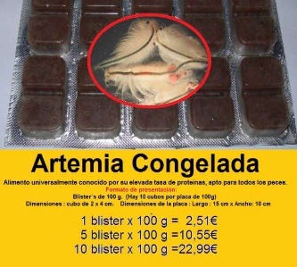 Artemia congelada blister 100gr a 2, 5 e