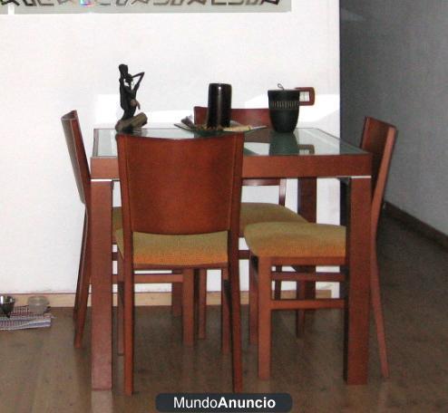 MESA de comedor y sillas de cerezo