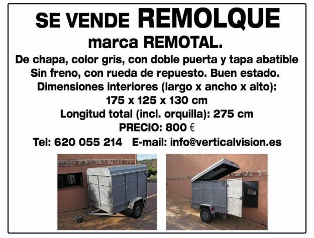 Se vende remolque REMOTAL