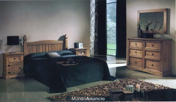 DORMITORIO MACIZO DE MATRIMONIO ESTILO MEXICANO NUEVO DE FABRICA