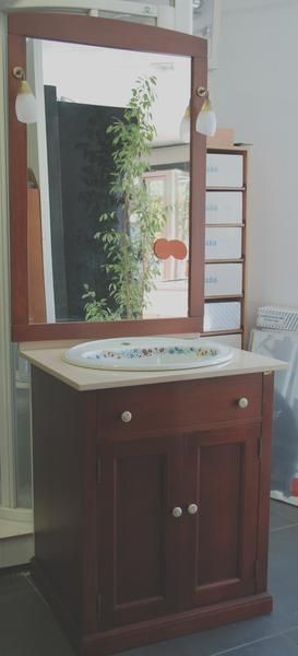 CONJUNTO BAÑO PROVENZAL 75 CEREZO