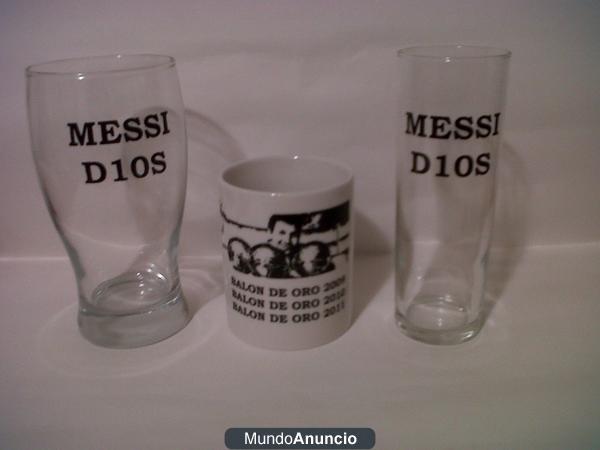 vendo coleccion vaso de cerveza vaso de tubo y taza mix messi