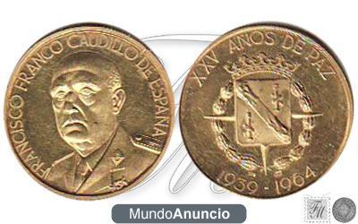 Medalla de oro de Francisco Franco conmemorativa de los 25 años de paz (1939-1964 )