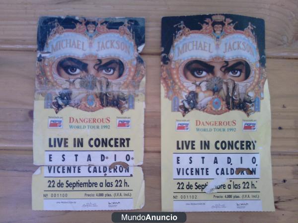 ENTRADAS CONCIERTO MICHAEL JACKSON 1992