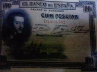 venta de billetes de 100 pesetas del 1925