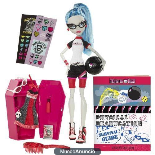 Monster High W2557 - Muñeca Ghoulia Yelps vestida de gimnasia con su taquilla (Mattel)
