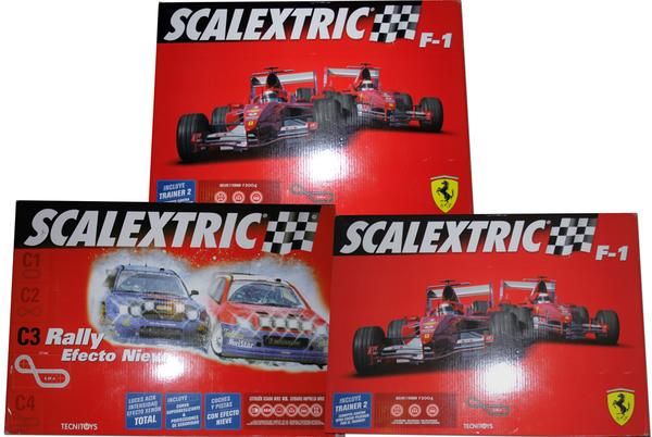 Tres Scalextric C3 grandes de 6,45m, casi sin usar