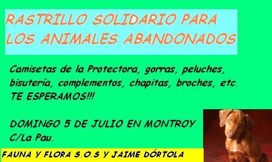Rastrillo Solidario animales abandonados, 5 de Julio, os esperamos!